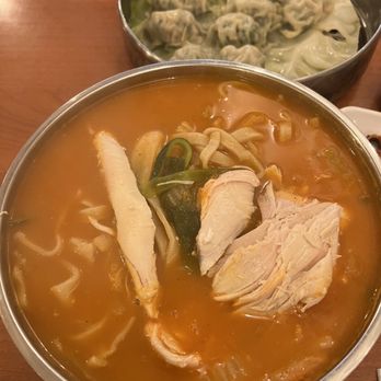Olympic Noodle - Why am here: Knife cut noodle soup! Spicy Chicken Kalguksu! - Korean Near Me - Los Angeles, California Olympic Noodle - Why am here: Knife cut noodle soup! Spicy Chicken Kalguksu! - Korean Near Me - Los Angeles, California