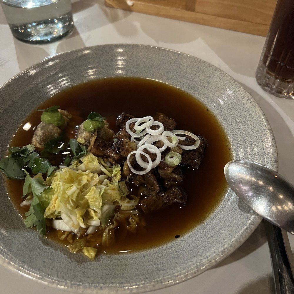 Pitahayas - Miso soup (with beef short rib dumplings and deeply flavored broth) - Asian Fusion Near Me - Cabo San Lucas, BCS Pitahayas - Miso soup (with beef short rib dumplings and deeply flavored broth) - Asian Fusion Near Me - Cabo San Lucas, BCS