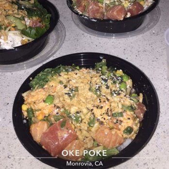 Grindz - Aloha infused Poke - Norwegian Salmon Hawaiian Style Poke edamame - Poke Near Me - Monrovia, California Grindz - Aloha infused Poke - Norwegian Salmon Hawaiian Style Poke edamame - Poke Near Me - Monrovia, California