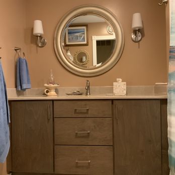Schillings - Vanity and onyx counter top in my now fully rehabilitated bath(: - Kitchen & Bath Near Me - St. John, Indiana