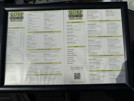 Menu photo 2 Rose Bakery Cafe Irvine, CA