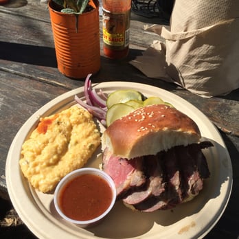 Micklethwait Craft Meats - Rob eye sandwich plate. - Food Trucks Near Me - Austin, Texas