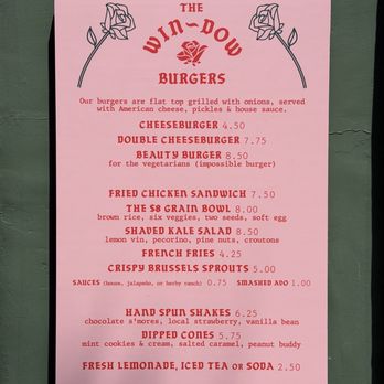 The Win-Dow at The Grove - Menu (May 2026) - Burgers Near Me - Los Angeles, California The Win-Dow at The Grove - Menu (May 2026) - Burgers Near Me - Los Angeles, California
