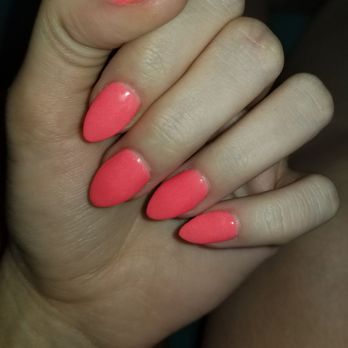 Harmony Nails & Spa - Manicured hand, pink orange neon, almond nails, dip powder nails - Nail Salons Near Me - Philadelphia, Pennsylvania Harmony Nails & Spa - Manicured hand, pink orange neon, almond nails, dip powder nails - Nail Salons Near Me - Philadelphia, Pennsylvania