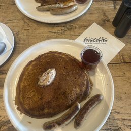 Pumpkin pancake with chicken apple sausage Pumpkin pancake with chicken apple sausage