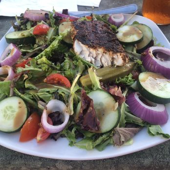 Foolish Frog - Blackened Mahi garden salad - Seafood Near Me - Saint Helena Island, South Carolina