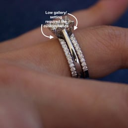 David designed the outer bands to match an engagement ring that my fiancé bought elsewhere.