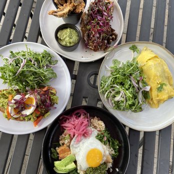Eggspresso - Avocado toast, cremini mushroom toast, grilled broccolini omelet, pork belly rice bowl - Breakfast & Brunch Near Me - Fullerton, California