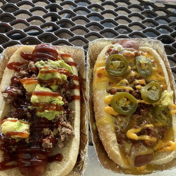 Sausage Fest Hawaii - #2 left #4 right with add ons - Hot Dogs Near Me - Honolulu, Hawaii