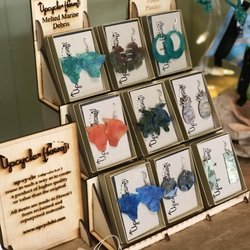 Ka'u Art Gallery and Gift Shop - Marine Debris and Fused Plastic Earrings by local business Upcycle Hawai'i