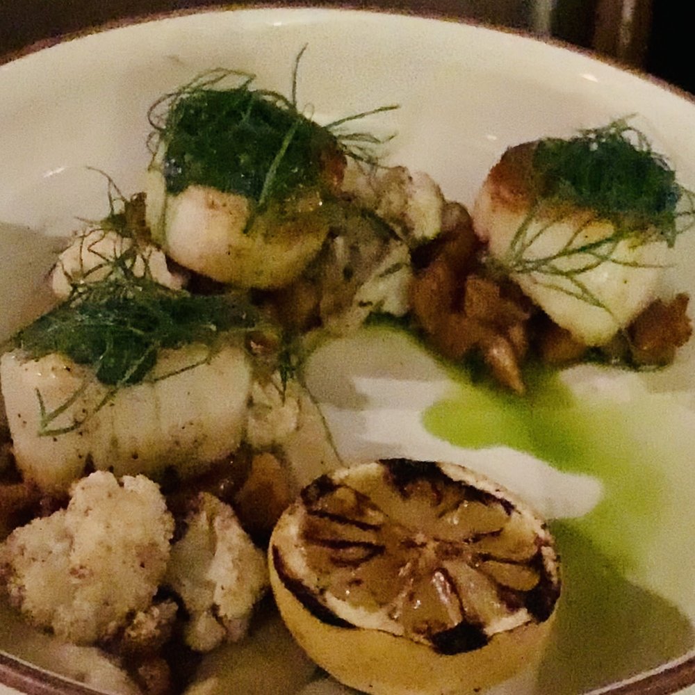 FLINT by Baltaire - Pan Roasted Diver Scallops Dinner - New American Near Me - Phoenix, Arizona FLINT by Baltaire - Pan Roasted Diver Scallops Dinner - New American Near Me - Phoenix, Arizona