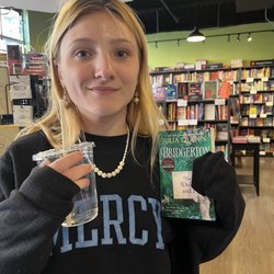 My oldest posing with her book Choice