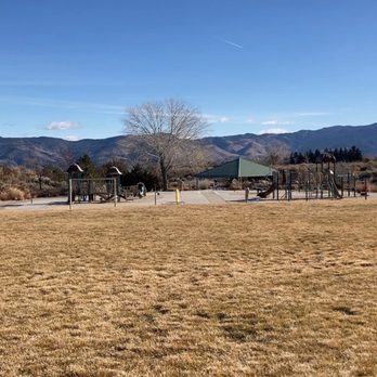Arrowcreek Park - View from grassy area down to playgrounds - Parks Near Me - Reno, Nevada Arrowcreek Park - View from grassy area down to playgrounds - Parks Near Me - Reno, Nevada