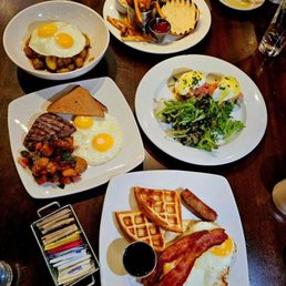 Steak & Egg, Short Ribs Hash, Salmon Benedict, Brunch Burger, Sampler. Steak & Egg, Short Ribs Hash, Salmon Benedict, Brunch Burger, Sampler.