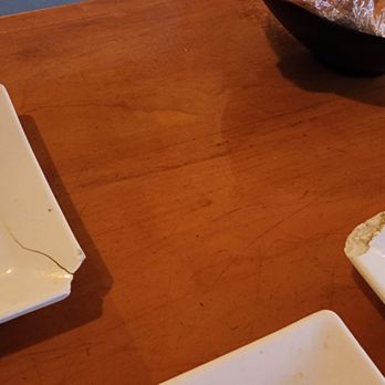 Sushi Bear - Cracked and chipped plates. - Sushi Bars Near Me - Tustin, California