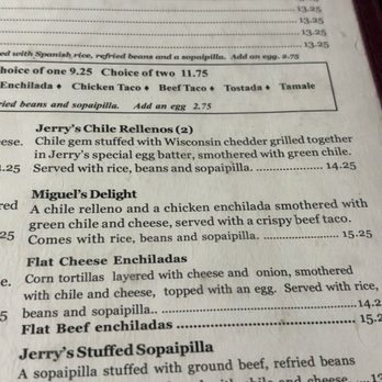 Jerry's Cafe - Menu - New Mexican Cuisine Near Me - Gallup, New Mexico