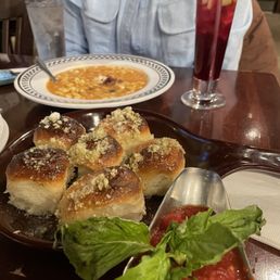 Sangria, Pasta Fagioli and Garlic Knots