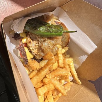 Marky’s Munchery - Double Smashed Cheese Burger Combo - Food Stands Near Me - Alexandria, Virginia