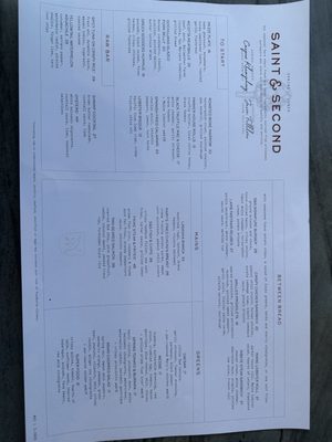Menu photo 2 Saint & Second Manhattan Beach, CA Menu photo 2 Saint & Second Manhattan Beach, CA