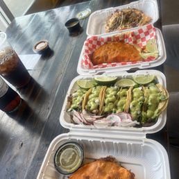 Quesabirria tacos, 3 chicken tacos, and 3 asada tacos