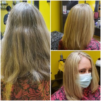 Lemon To Lemonade Hair Studio - Convid hilight transformation. - Hair Salons Near Me - Cary, North Carolina Lemon To Lemonade Hair Studio - Convid hilight transformation. - Hair Salons Near Me - Cary, North Carolina