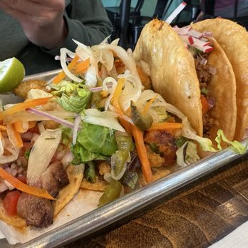 Sunset Cantina - Happy hour tacos (2 crispy picadillo, 2 veggie, and 1 carne asada) - Cocktail Bars Near Me - San Francisco, California Sunset Cantina - Happy hour tacos (2 crispy picadillo, 2 veggie, and 1 carne asada) - Cocktail Bars Near Me - San Francisco, California