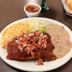 Vallarta Mexican Restaurant - 2 enchiladas, rice and beans