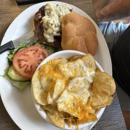 Bacon Bleu Cheeseburger with Messy Chips! Bacon Bleu Cheeseburger with Messy Chips!