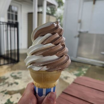 Twisters Ice Cream - This is swirl ice cream in a cone. It is delicious - Ice Cream & Frozen Yogurt Near Me - Mystic, Connecticut