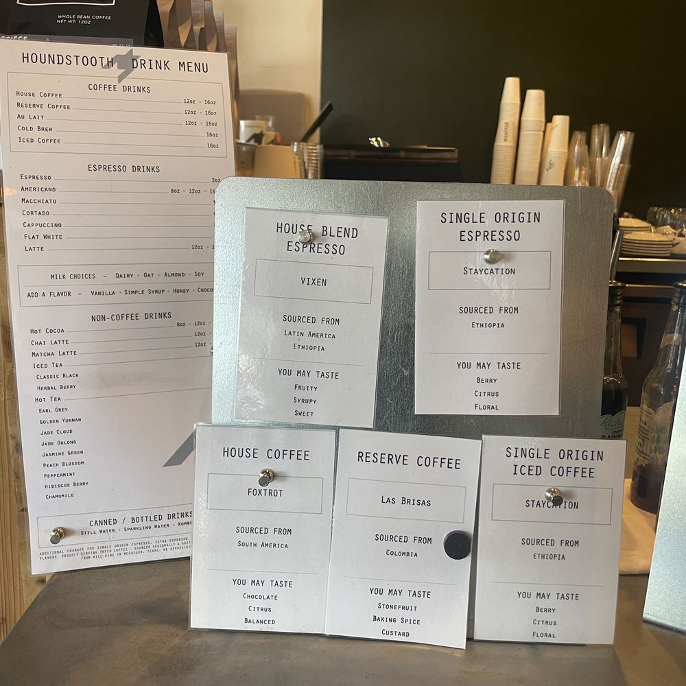 Houndstooth Coffee - Meanu - Coffee & Tea Near Me - Dallas, Texas