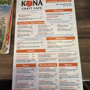 Kona Craft Cafe - Breakfast & Brunch Near Me - Carlsbad, California