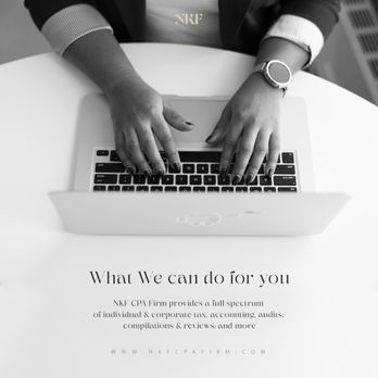 NKF CPA Firm - 23945 Calabasas RD, Suite 221
Calabasas, CA, 91302
anekoufar@nkfcpa.com
(818)456-4366 - Accountants Near Me - Calabasas, California NKF CPA Firm - 23945 Calabasas RD, Suite 221
Calabasas, CA, 91302
anekoufar@nkfcpa.com
(818)456-4366 - Accountants Near Me - Calabasas, California