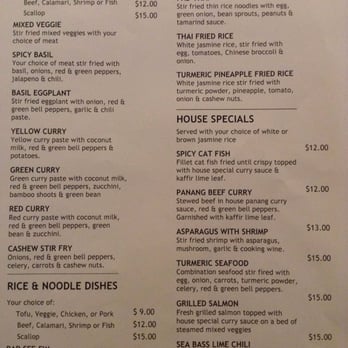 Turmeric Thai Kitchen - Turmeric Thai menu page 2/2 - Thai Near Me - La Jolla, California Turmeric Thai Kitchen - Turmeric Thai menu page 2/2 - Thai Near Me - La Jolla, California