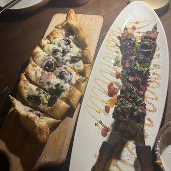 Anixi - Olive Za'atar Pide and Wild Mushroom Kabob (GF) - Vegan Near Me - New York, New York