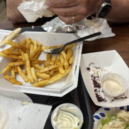 chicken shawarma wrap with fries