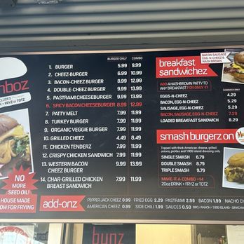 Bunz Burger - Menu - Hot Dogs Near Me - Huntington Beach, California