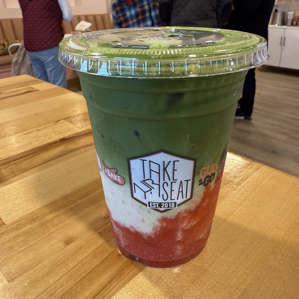 +Bake Cafe - Strawberry Matcha Latte with Oat Milk - Coffee & Tea Near Me - Rancho Cucamonga, California