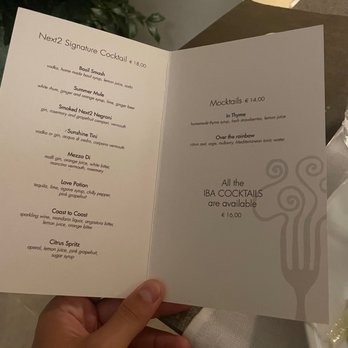 Next 2 - Cocktail menu - Italian Near Me - Positano, SA Next 2 - Cocktail menu - Italian Near Me - Positano, SA