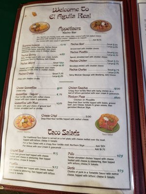 Menu photo 6 El Aguila Real Lakeview, OR