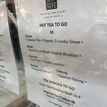 Imperial Tea Court - Hot tea to go menu - Tea Rooms Near Me - San Francisco, California Imperial Tea Court - Hot tea to go menu - Tea Rooms Near Me - San Francisco, California