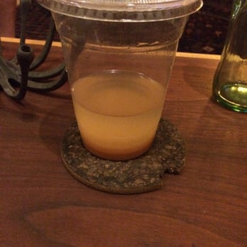 Bahia Restaurant - Tamarind drink with the majority spilled out. - Salvadoran Near Me - Brooklyn, New York