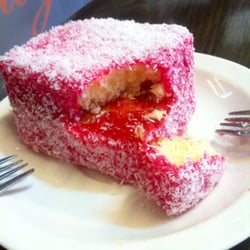 Eugenie French Cake Shop - Strawberry lamington. July 5th or 6th. 2016