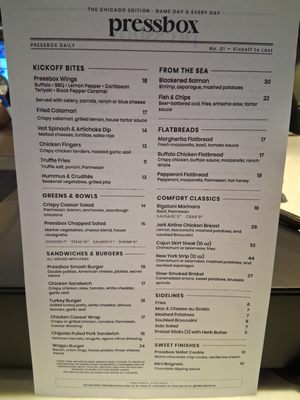 Menu photo 2 Pressbox Chicago, IL Menu photo 2 Pressbox Chicago, IL