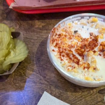 Terry Black's Barbecue - Waco - Pickles and creamed corn, which tastes more like a dessert and highly recommend trying it - Barbeque Near Me - Waco, Texas Terry Black's Barbecue - Waco - Pickles and creamed corn, which tastes more like a dessert and highly recommend trying it - Barbeque Near Me - Waco, Texas