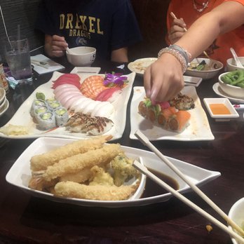 Sushi King - Shrimp and sweet potato tempura, sushi, Godzilla, Pink Lady and California Rolls, edamame, soup, salad - Japanese Near Me - Cherry Hill, New Jersey Sushi King - Shrimp and sweet potato tempura, sushi, Godzilla, Pink Lady and California Rolls, edamame, soup, salad - Japanese Near Me - Cherry Hill, New Jersey