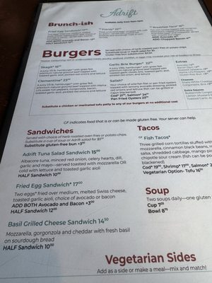 Menu photo 2 Adrift Anacortes, WA