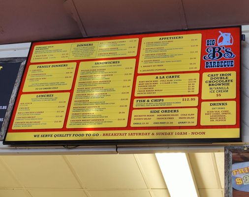Menu photo 4 Big B's Barbecue Fullerton, CA