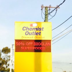 Chemist Outlet - Sign on Windsor Road