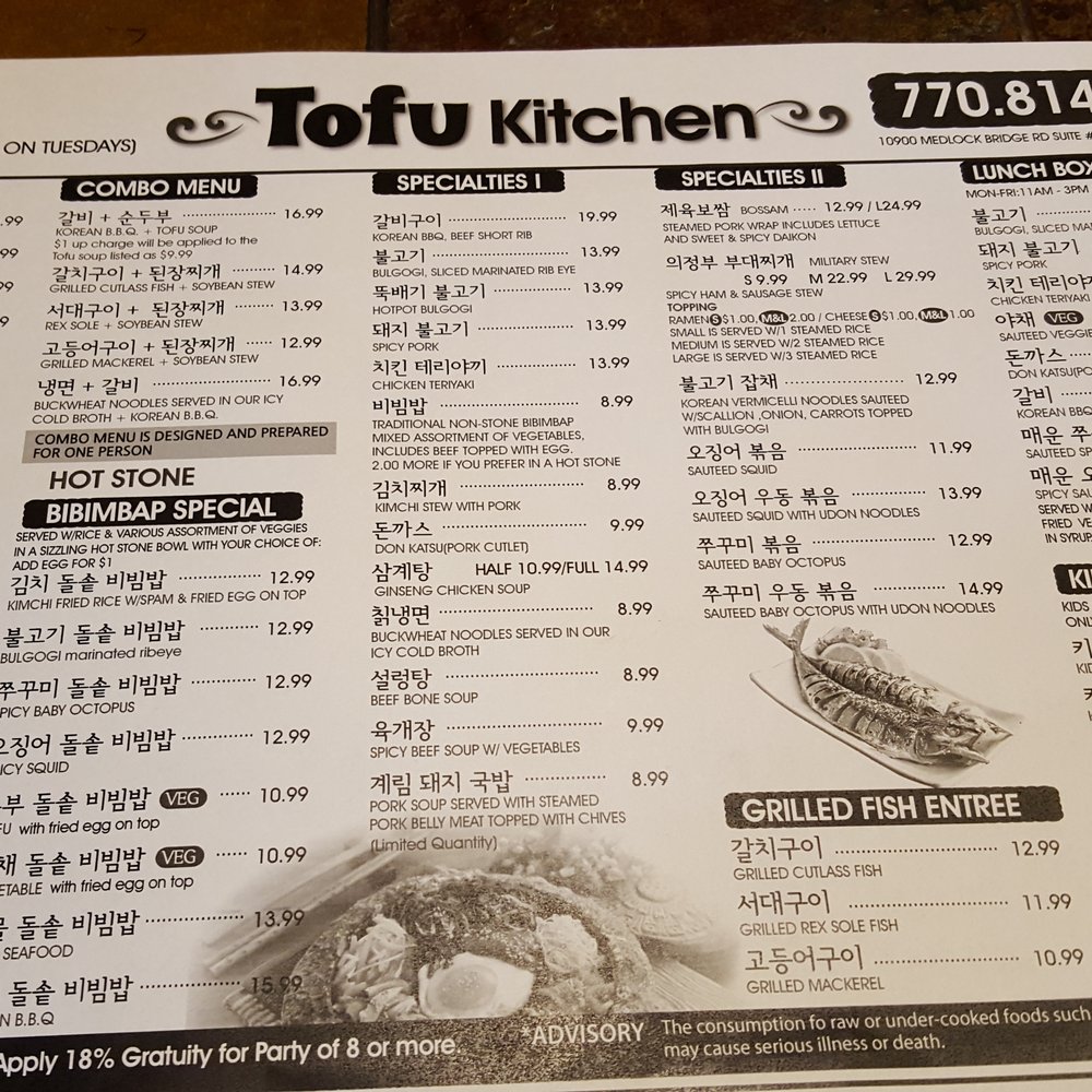 Tofu Kitchen - Korean Near Me - Johns Creek, Georgia Tofu Kitchen - Korean Near Me - Johns Creek, Georgia