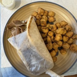 Gyros King - My Gyro Sandwich with a side of okra fried to order.